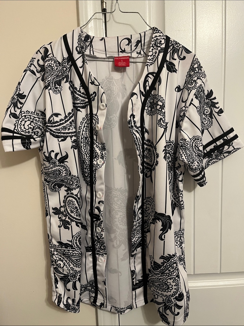 Black & White Paisley Baseball Jersey
